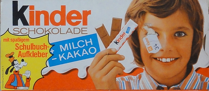 Opakowania/K/Kinder schokolade paski milch kakao schulbuch aufkleber